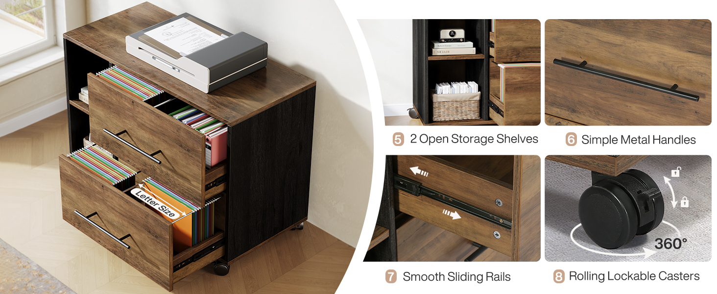 Tribesigns 70.86&#34; Executive Desk with Mobile File Cabinet