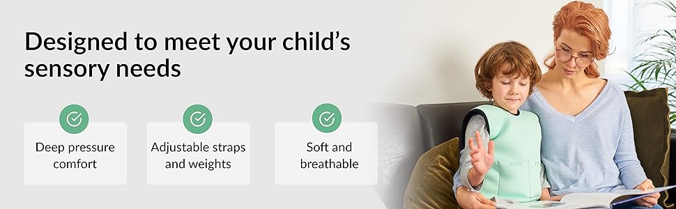 Weighted Vest for Kids | Provide Deep Pressure Comfort, ADHD Tools for Kids, Autism Sensory Clothing