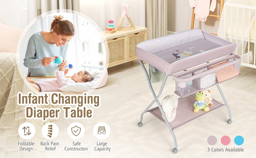 Costzon Portable Changing Table, Mobile Baby Changing