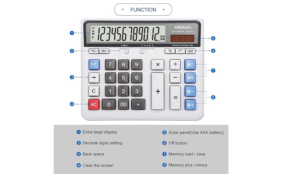 large display button calculator