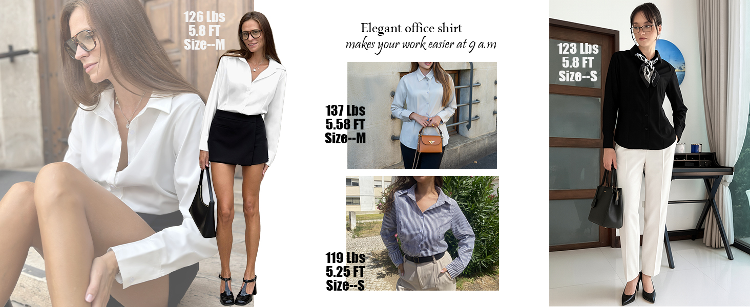 Wrinkle Free Button Up Shirts for Women