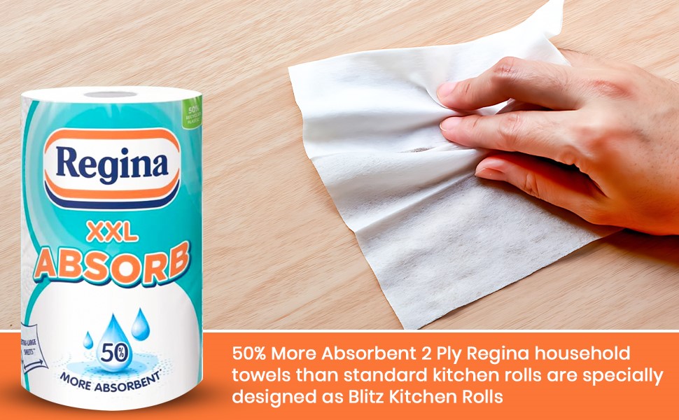 Regina XXL Absorb 2 Ply Kitchen Roll Extra Large & Super Absorbent