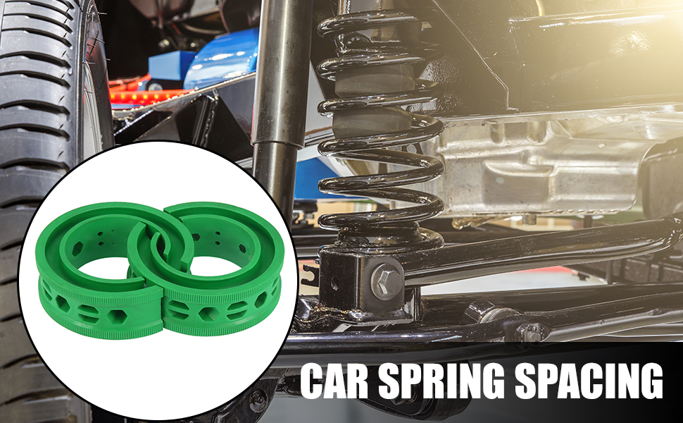 X AUTOHAUX 2pcs Green Car Coil Spring Buffer Auto Shock