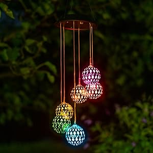 Amazon.com : Solar Metal Orb Wind Chime Mobile - Rainbow
