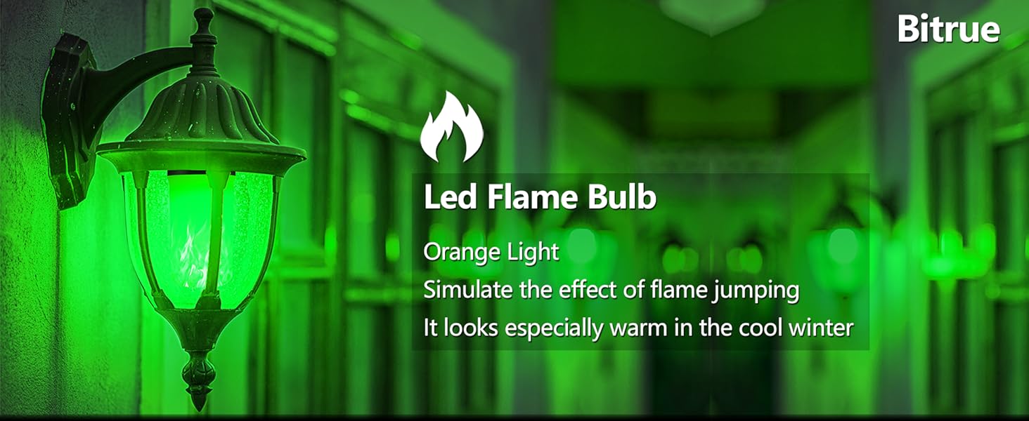 Led flame light bulbs green