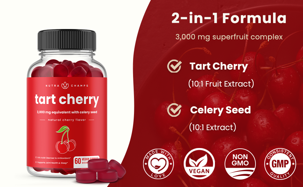 tart cherry gummy vitamin supplement with celery seed