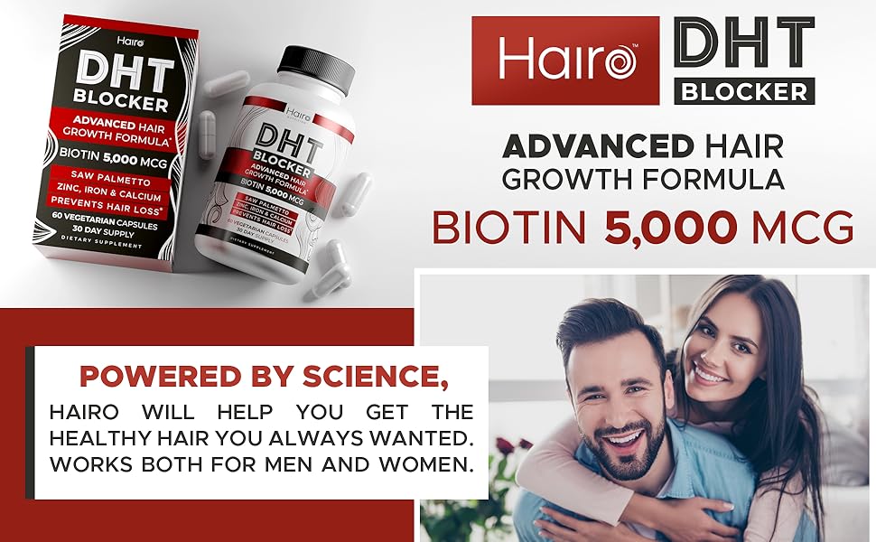 DHT blocker hair vitamins for hair loss for women and men.