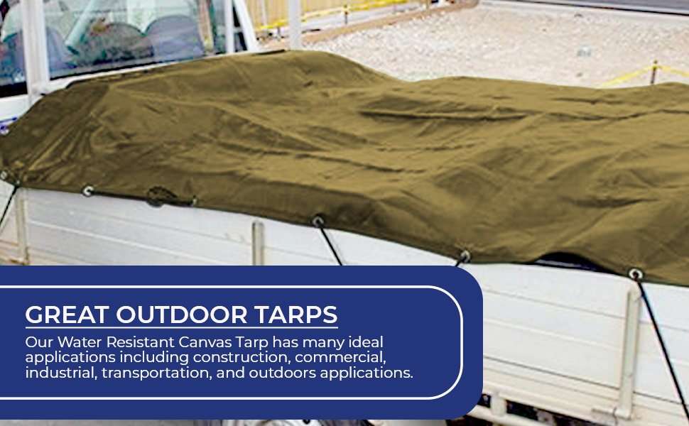 Tarps Now Canvas Tarps with Brass Grommets, (16' x 20