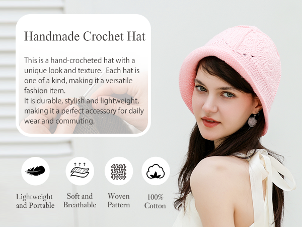 帽子 solsoonerorlater hand-knitted bubkethat Bucket Hat for Women Handmade Crochet Hat Knitted Beanies
