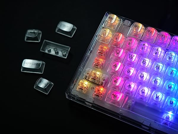 Amazon | YUNZII X75 ホットスワップメカニカルキーボード 透明