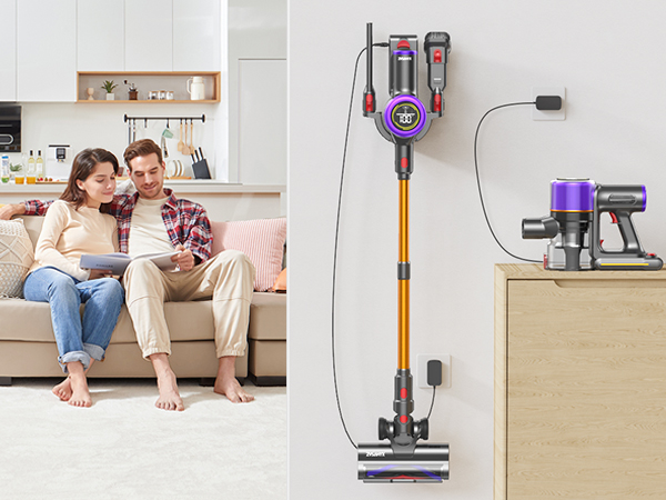 ZVSAHYX Powerful Cordless Vacuum Cleaner with 60-Minute Runtime