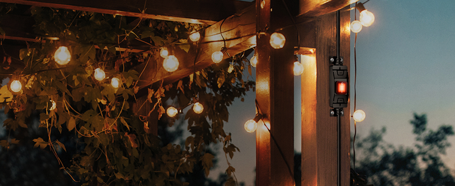 Extension Cord with Switch On/Off,Waterproof 360° Mounting