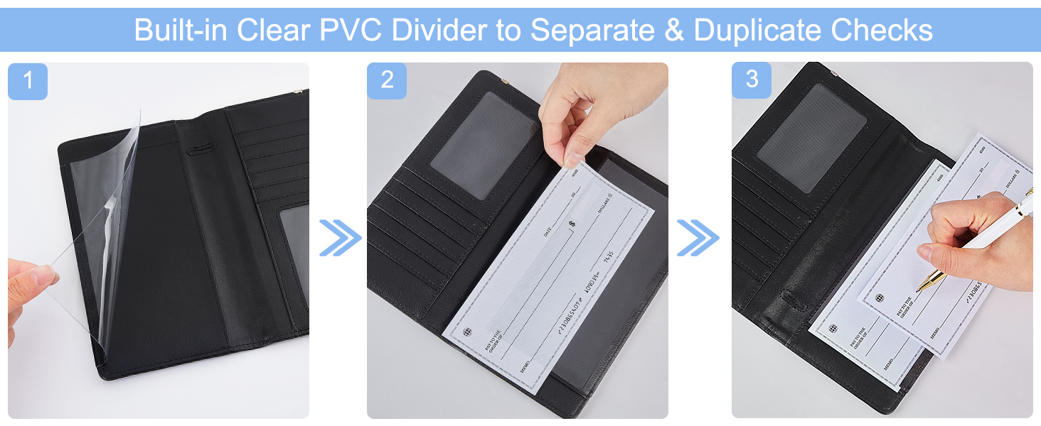 MHJY Checkbook Covers for Personal Checkbook, RFID Blocking