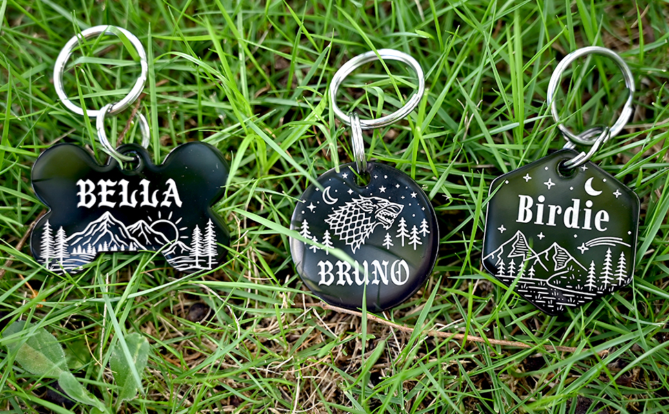 HAVEATAG Cute Dog Tag with Custom Text Engraved on Both