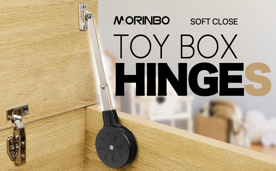 MORINBO Lid Stay 90 Degree Open with Soft Close, Lid Support for Toy Box and Upward TopOpening