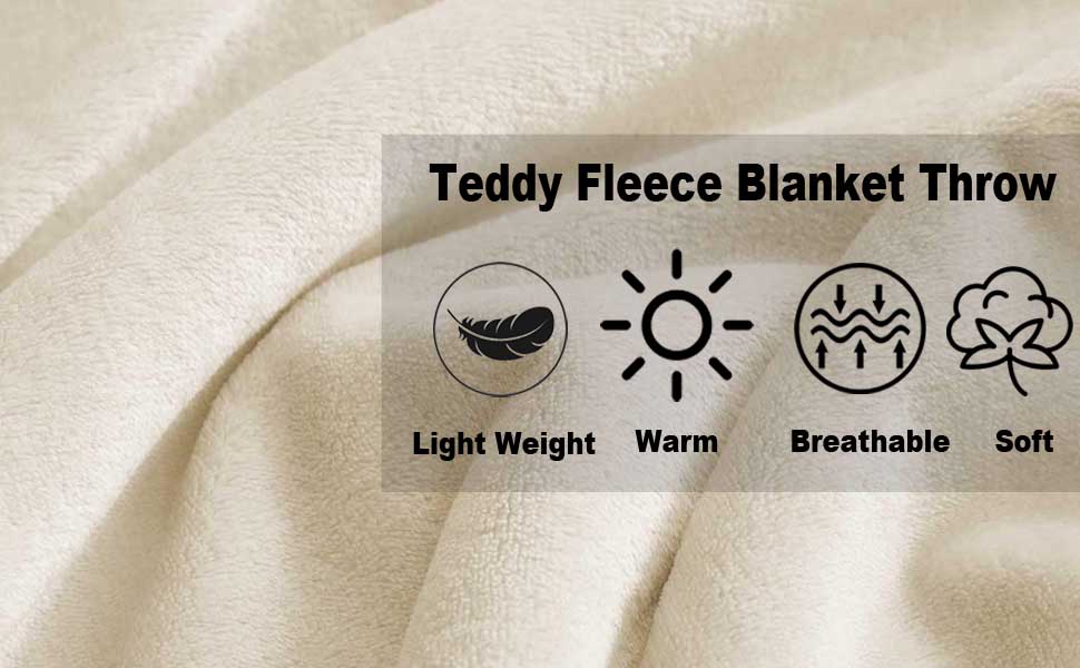 Inspire Me Teddy Fleece Blanket Soft Warm Throw Soft Cuddle & Snuggle