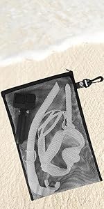 zipper mesh bag cinch clip fastener hook