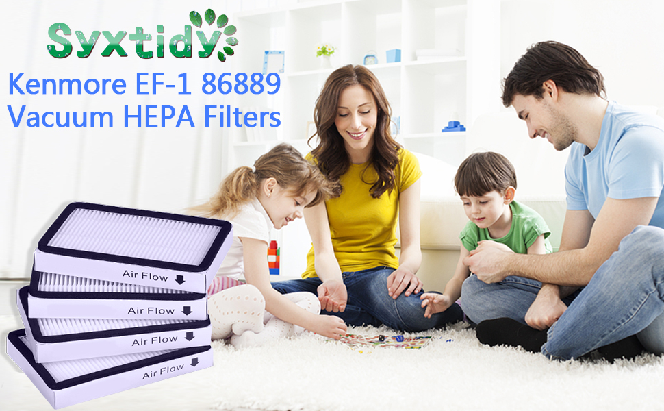 4 Pack HEPA Filter for Sears Kenmore EF-1, Part #86889, 20-86889,20-53295, KC38KCEN1000