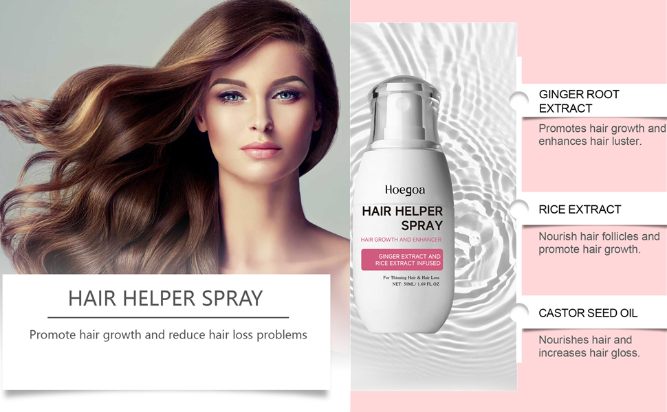 Hair Helper Spray Growth Serum,Hair Regrowth Rice Nutri Spray, Rice Water Hair Growth Spray