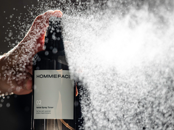 Male model using HommeFace Herbal Spray Toner