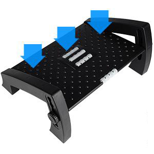 Earwigadjustable foot resting under the desk at work, leg rests with massage and position of 6 heights, foot stool for office desk, footrest works for love, pain relief, support a good posture, black, black Leg resting stool under Desk Foot Rest Foot Stand rests under desk work for desk office foot