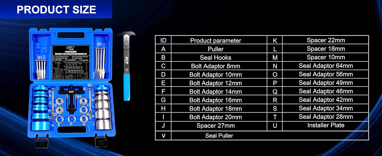 33pcs凸轮轴油封蓝盒C2