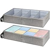 punemi Under Bed Storage Containers, 2 Pack Underbed Clothes Storage W/Adjustable Dividers, Firm ...