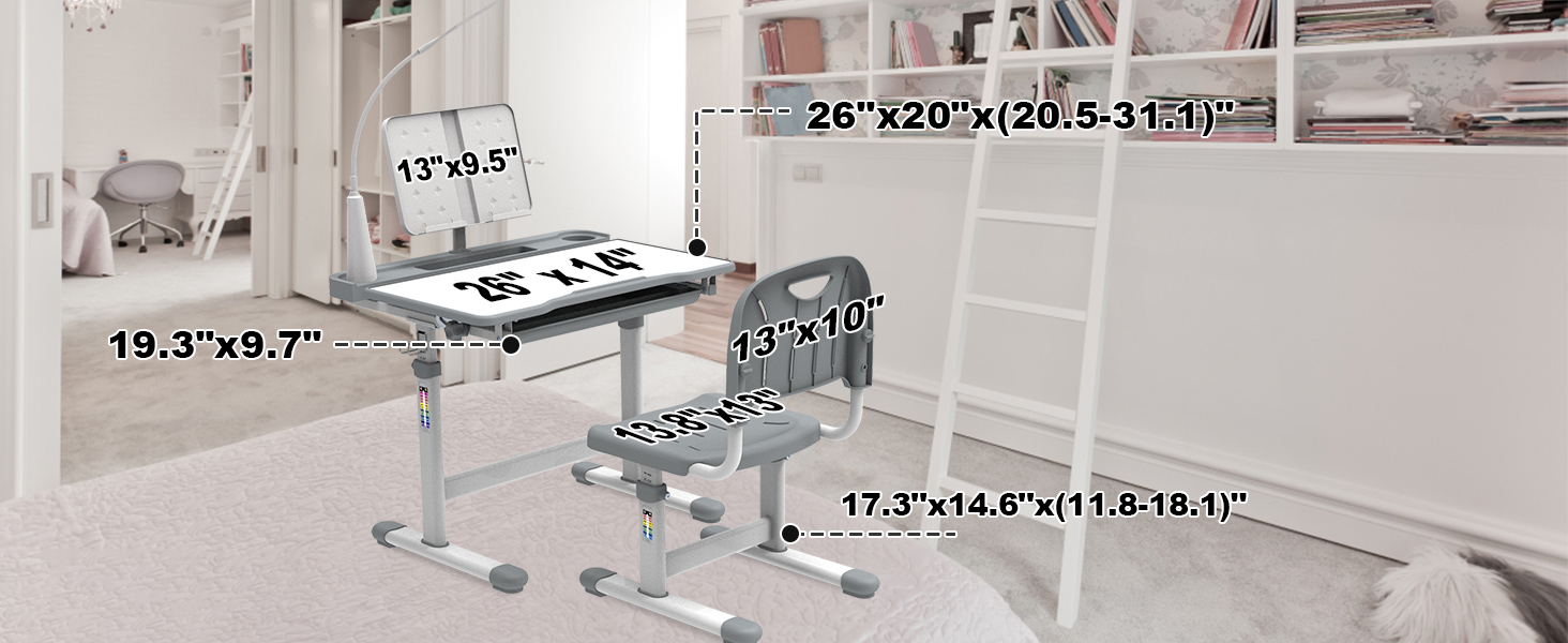 study desk and chair set for children