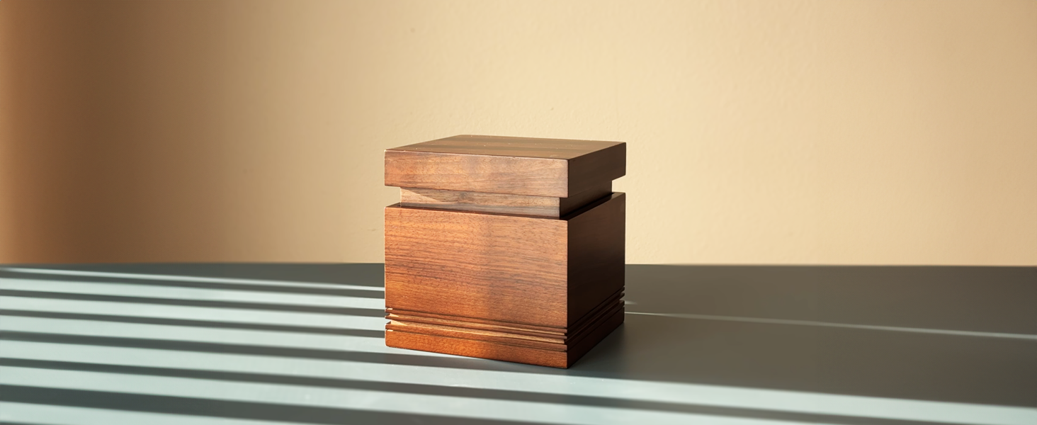 wooden urn
