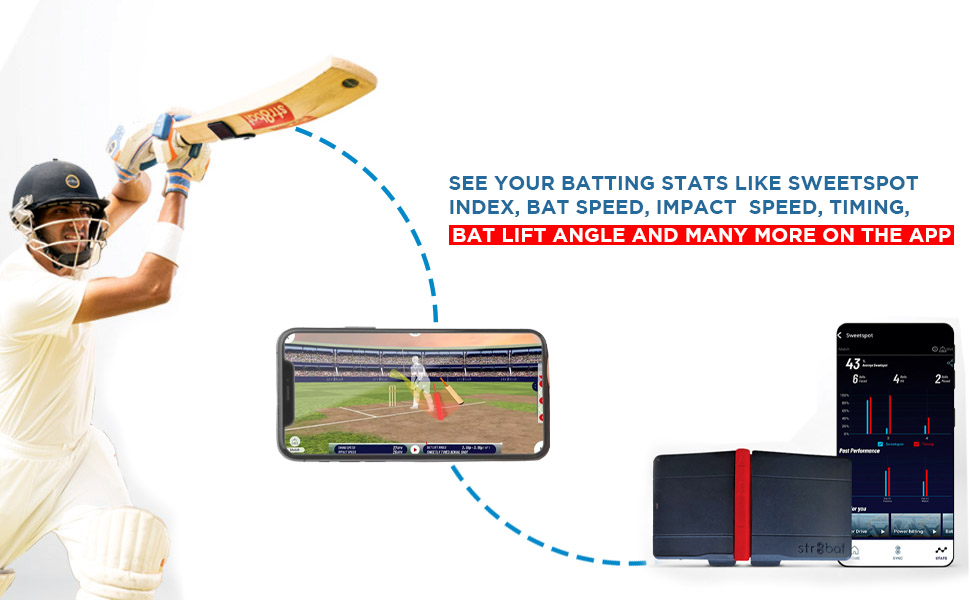 str8bat Sensor Cricket Bat Sensor, Motion Sensor for Cricket, Bat Sensor Cricket, Bat Speed