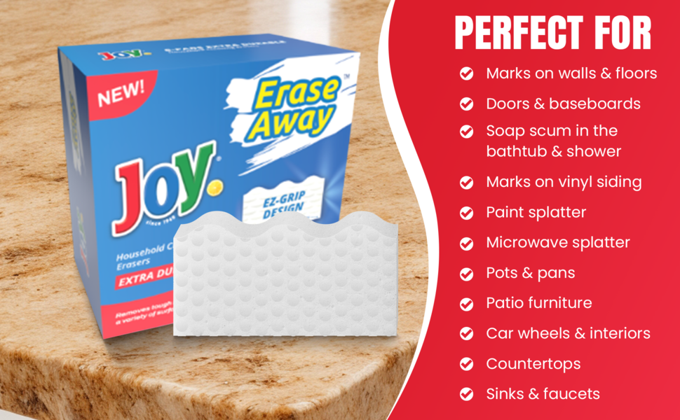 Joy Erase Away Magic Eraser Sponge Extra Durable