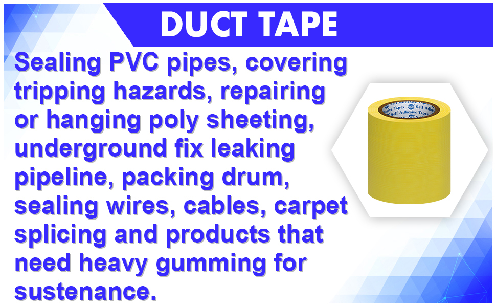 VCR Yellow Duct Tape 18 Meters in Length 48mm / 2" Width 1 Roll Per