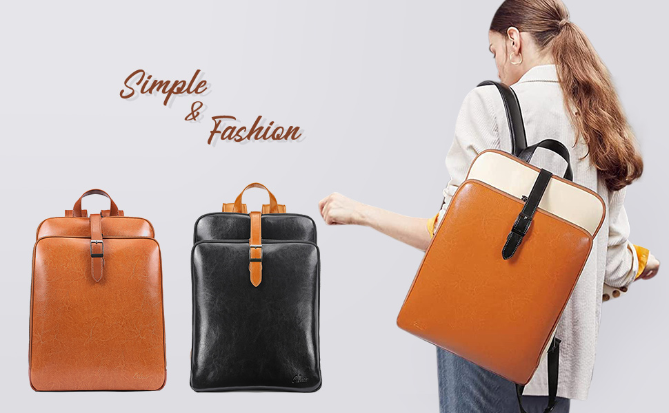Leather Laptop Backpack Purse