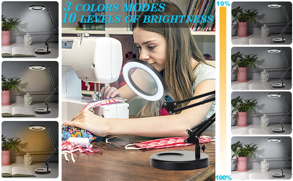 10X Magnifying Glass with Light and Stand, KIRKAS 2in1