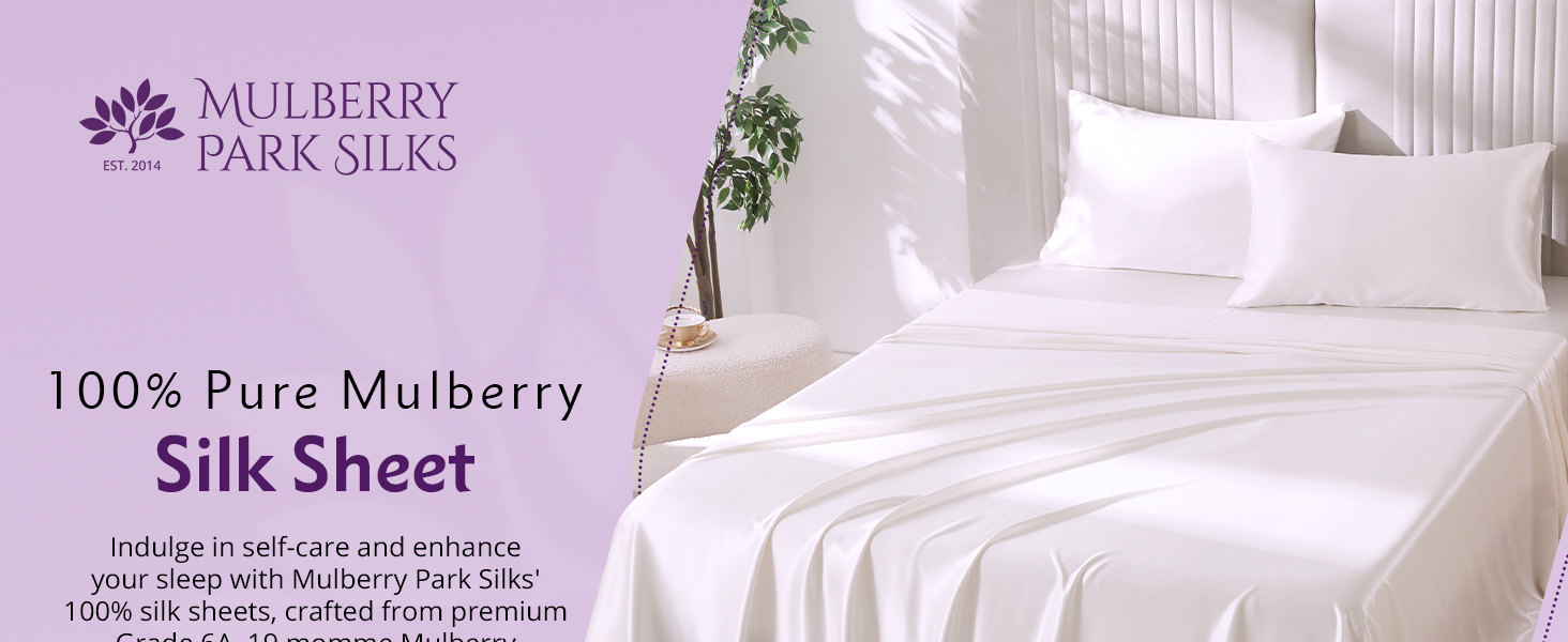 mulberry park silk bed sheets 100% pure queen sheet set satin bedsheets size silky bedsheet
