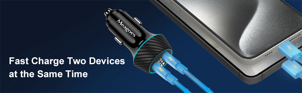 two pack type c car charger adapter rapid charging samsung and iphone and google phone