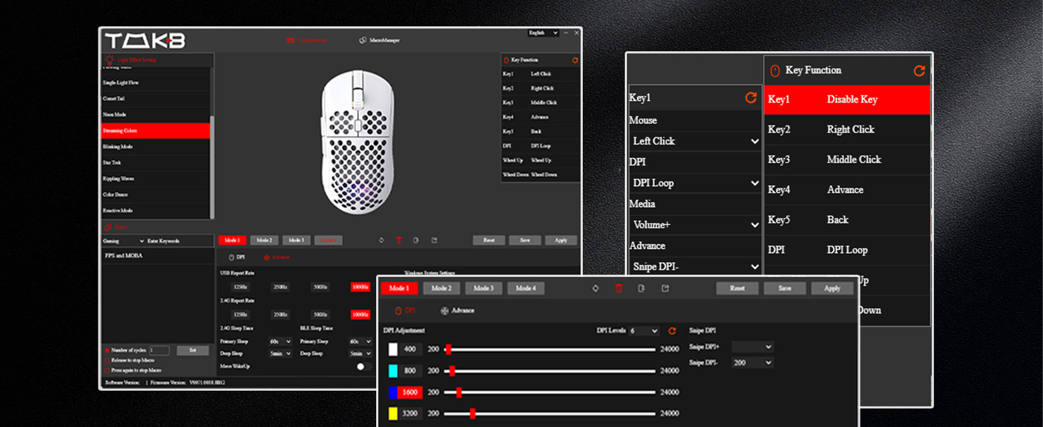 TMKB-M1-Wireless honeycomb Gaming Mouse