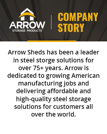 Arrow Sheds steel storage options solutions american high-quality carports deck boxes sheds