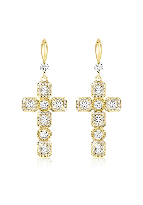 Linawe cross dangle earrings for women