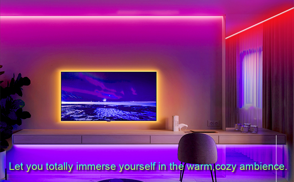 KIKO LED Light Strips, 100ft RGB Led Lights for Bedroom, Music Sync