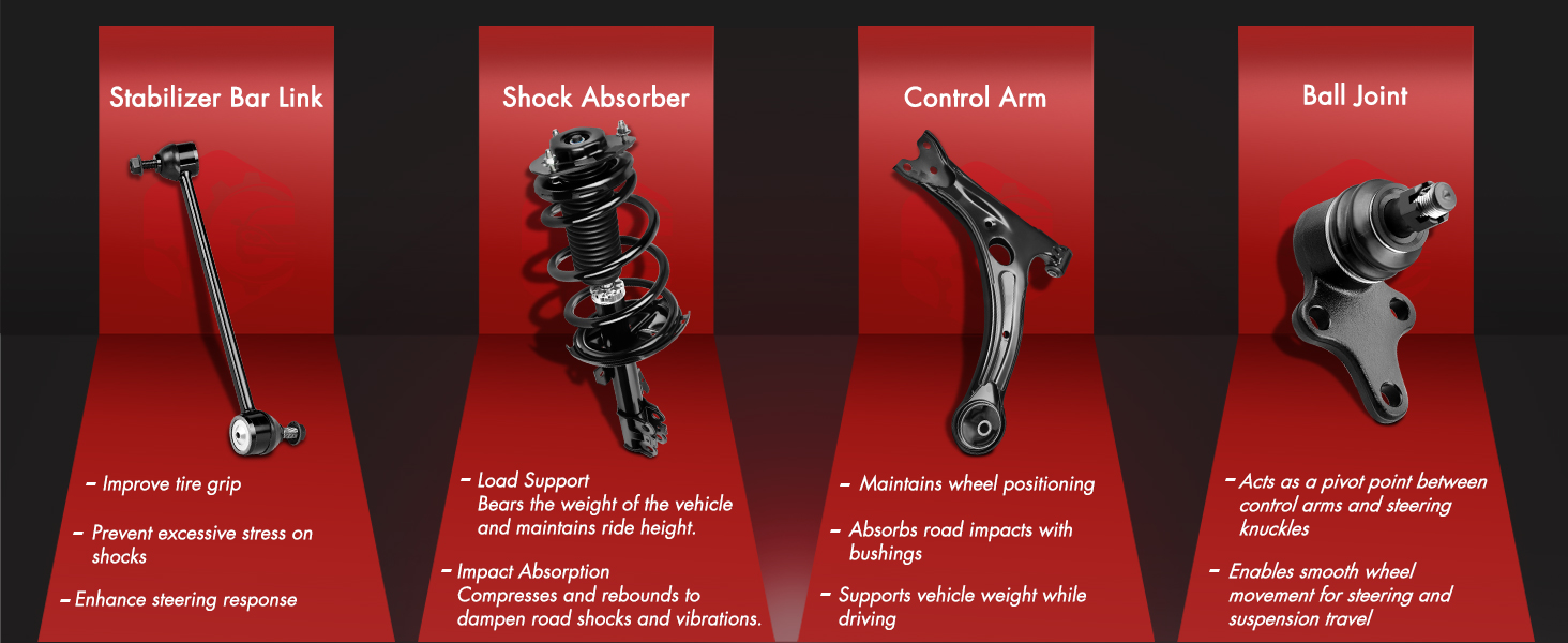 front and rear struts suspension assembly kit complete strut shock stabilizer sway bar end links