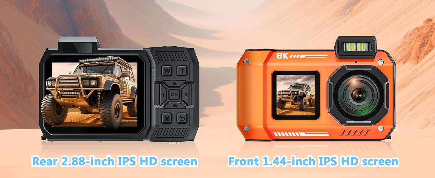 Dual-lens waterproof camera