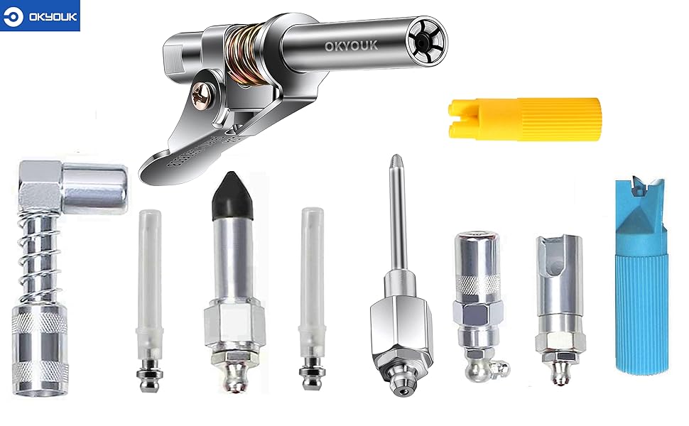 OKYOUK Upgrades Grease Zerk Cleaner, Grease Fittings Cleaning Tools, New Grease Kits