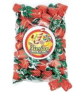 Strawberry Filled Hard Candy - Individually Wrapped Strawberry Bon Bons Candy 2 Pound Bulk Bag