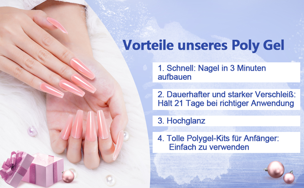 nagellack polygel kit polygel farben glitzer acrylgel acrylic nail nagelset french nagellampe 