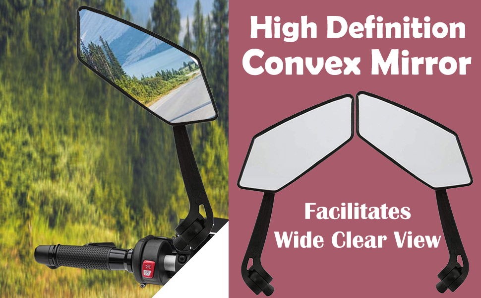 AllExtreme EXSBM02 Universal Bar End Convex Side Angular Mirrors