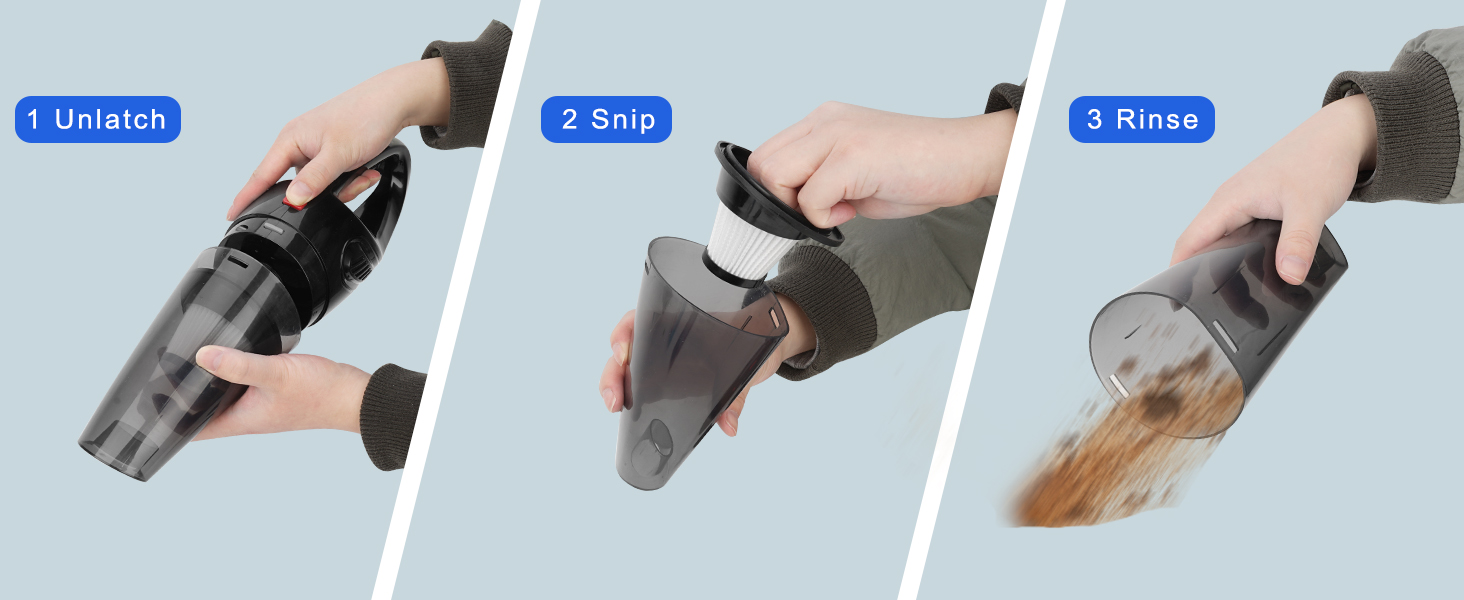 UXWEN Handheld Vacuum Cleaner, Car Hoovers Cordless Powerful 8000Pa, Mini Portable Rechargeable