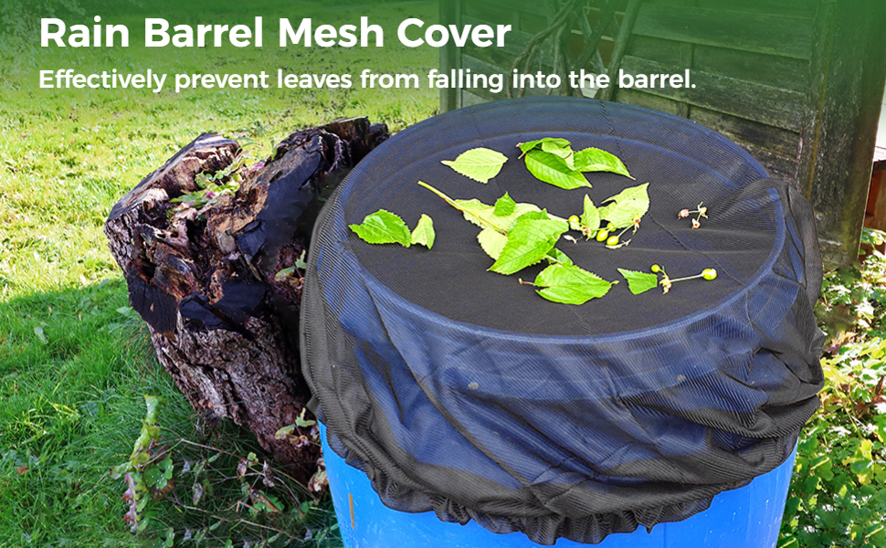 Mesh Cover for Rain Barrels, 4PCS Nylon Rain Barrel Mesh