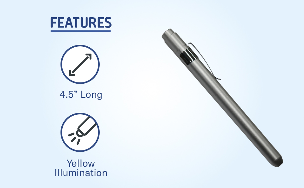 Spectrum Uniforms Diagnostic Pen Light with Pupil Guage Lightweight LED Pen Light