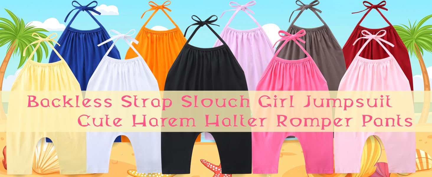 Backless Strap Slouch Jumpsuit for Toddler Girls